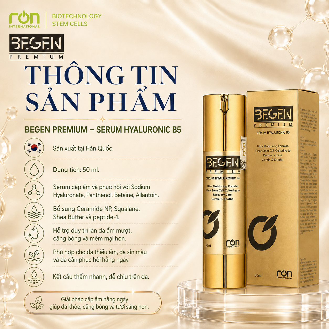 Tinh Chất Dưỡng Ẩm B5 Begen Premium